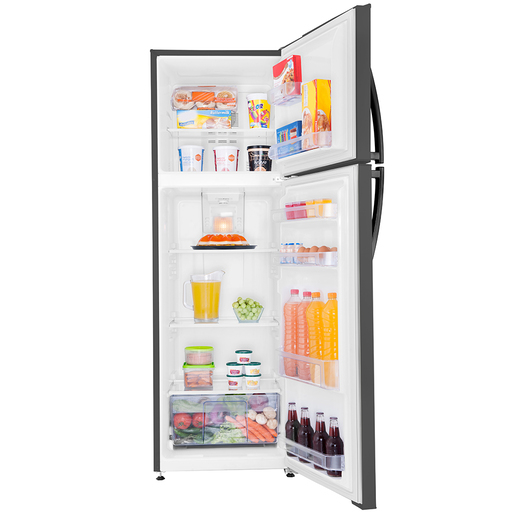 D-mabe-refrigerador-300L-black-stainless-steel-RMA300FXMRPB-abiertoconprops