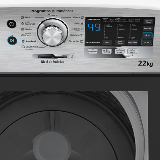 Lavadora Automática Aqua Saver Green High Efficiency 22 kg Blanca con Sanitizado Mabe - LMH72211WBAB00