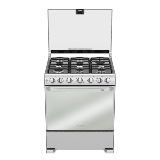 E-Mabe-Cocina-30-pulgadas-Plata-Mercury-WEM7643CAIS1C-Frente-Abierta