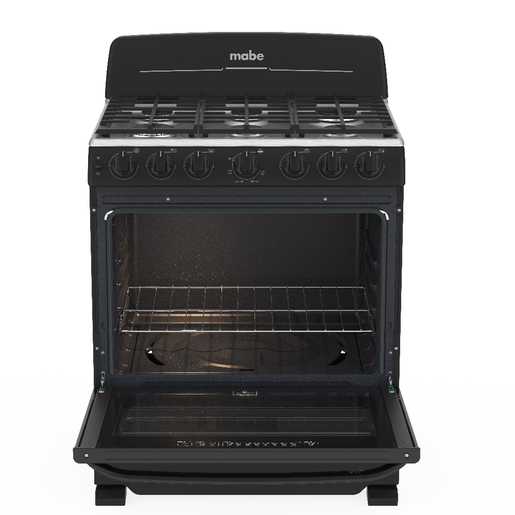 E-Mabe-Estufa-30-pulgadas-Negro-EM7658BFIN2A-Frente-Abierto-Sin-Props