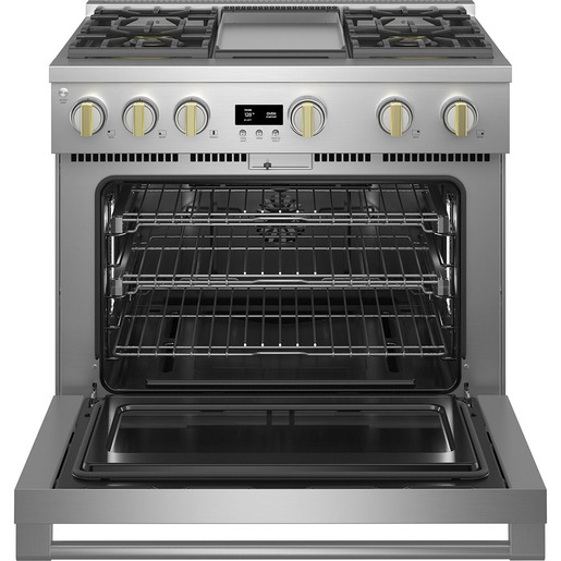 E-RANGE-36INCH-STAINLESS-STEEL-ZGP364NDT1SS-MONOGROM-OPEN