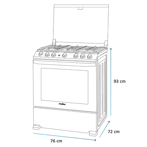 Estufa de Piso 76 cm (30 pulgadas) Black Slate Mabe - EMH7602JBS0A