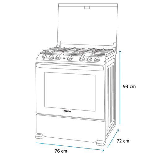 Estufa de Piso 76 cm (30 pulgadas) Inoxidable Mabe - EMH7612DSS0A