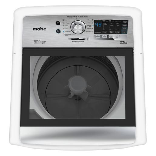 Lavadora Automática Aqua Saver Green High Efficiency 22 kg Blanca con Sanitizado Mabe - LMH72211WBAB00