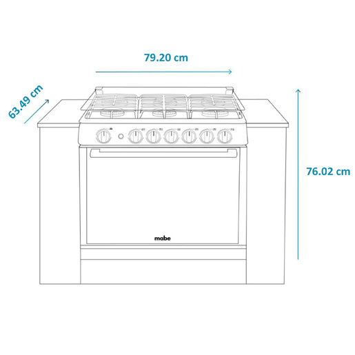 Estufa de Empotre 80 cm (30 pulgadas) Inoxidable Mabe - XOC80750CI1A