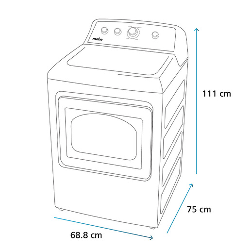 Secadora a Gas 7.2 cu. ft. (22 kg) Diamond Gray con Sanitizado Mabe - DMG47N8MSDAB00