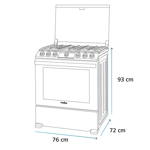 Estufa de Piso 76 cm (30 pulgadas) Inoxidable Mabe - EMH7613DTSS0A