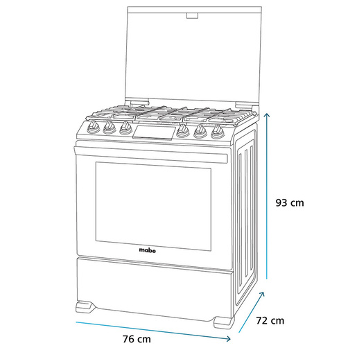 Estufa de Piso 76 cm (30 pulgadas) Inoxidable Mabe - EMH7614DATSS0A