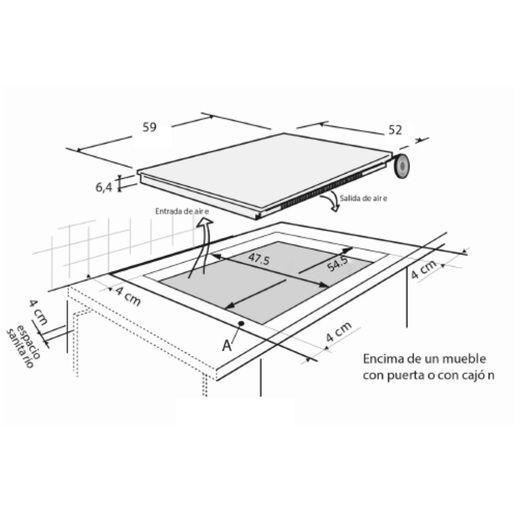 Parrilla de Inducción 60cm Vidrio Negro GE Profile - PIP6014
