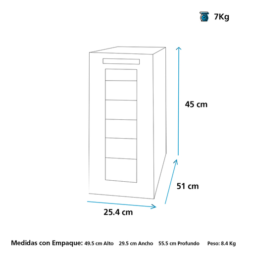 Cava de vinos 8 botellas Negra GE - GW8XDBB