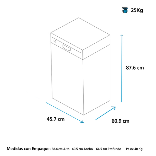 Lavavajillas Portátil 9 servicios Inoxidable GE Appliances - GLV1890XSS0