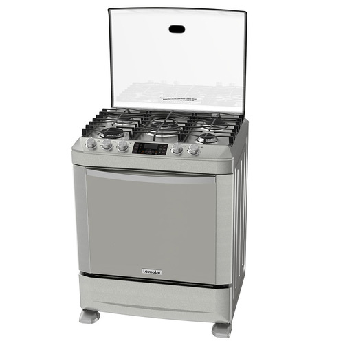 Estufa de Piso 76 cm Acero Inoxidable Vidrio Espejo Io Mabe - IO7665GETII0 Estufa de Piso 76 cm Acero Inoxidable Vidrio Espejo Io Mabe - IO7665GETII0