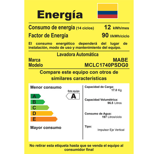 Centro de lavado gas LP 17 kg Grafito Mabe - MCL1740PSDG0