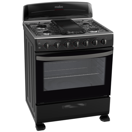 Estufa de piso 76 cm Negra/Inoxidable Mabe - EM7654NN3
