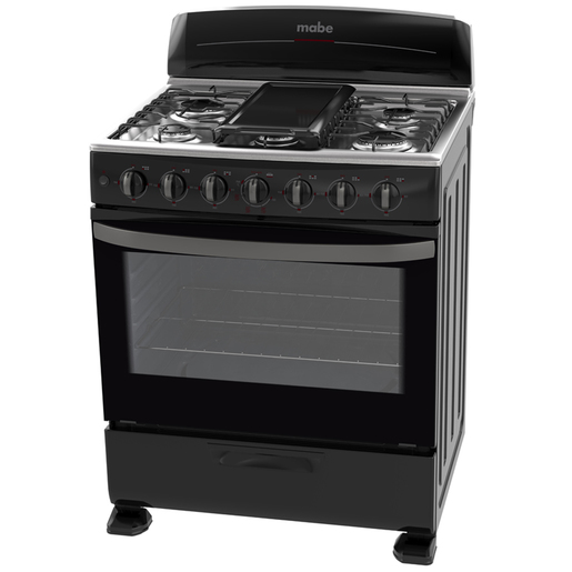 Estufa de piso 76 cm Negra/Inoxidable Mabe - EM7611NI2