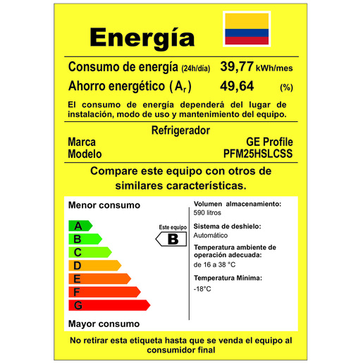 Refrigerador 665.42 L French Door Acero Inoxidable GE Profile - PFM25HSLCSS