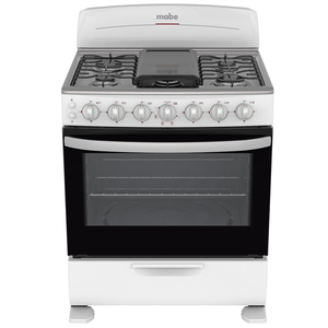 Estufa de piso 76 cm Blanca/Inoxidable Mabe - EM7654BB3A Estufa de piso 76 cm Blanca/Inoxidable Mabe - EM7654BB3A