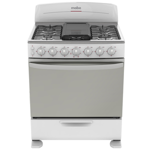 Estufa de piso 76 cm Blanca/Inoxidable Mabe - EM7655BI1B Estufa de piso 76 cm Blanca/Inoxidable Mabe - EM7655BI1B