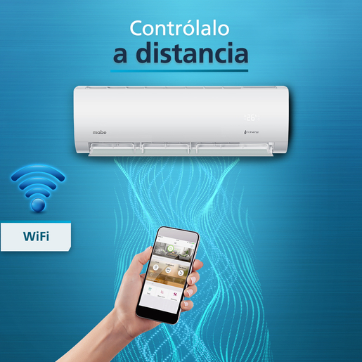 Aire Acondicionado Mini Split Inverter Solo Frío 220 V 1 Tonelada (12,000 BTU) Espejo Mabe - MMI12CDMCAM9