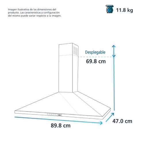 Campana de Pared 90 cm (35 pulgadas) Inoxidable Mabe - CM9013P0I
