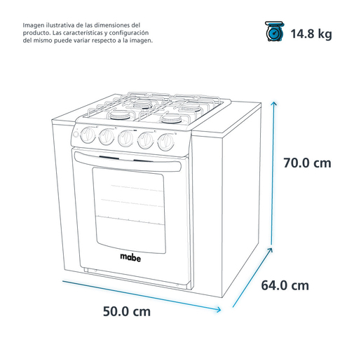 Estufa de empotre 50 cm Blanca Mabe - EMC5031AIB0C