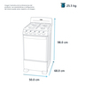 Estufa de piso 50 cm Plata Mercury Mabe- EM5030BAIS0B