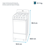 Estufa de piso 50 cm Plata Mercury Mabe - EM5043BFIS0B