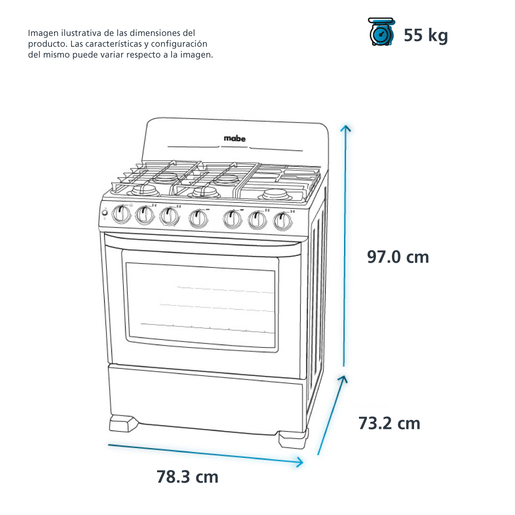 Estufa de Piso 76 cm Plata Mercury Mabe - EM7622BAPS1A