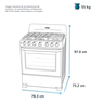 Estufa de Piso 76 cm Plata Mercury Mabe - EM7622BAPS1A