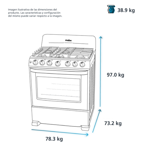Estufa de Piso 76 cm Plata Mercury Mabe - EM7641BAIS1A