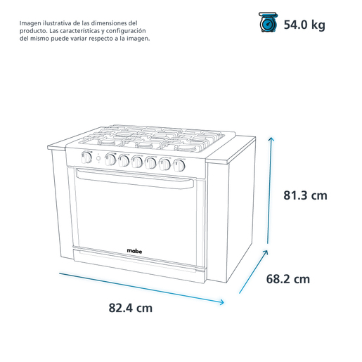 Estufa de Empotre 80 cm (30 pulgadas) Inoxidable Mabe - MA0C80300CI2