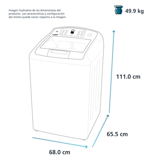 Lavadora Aqua Saver Green Automática 20 kg Diamond Gray con Sanitizado Mabe - LMA70200WDAB1