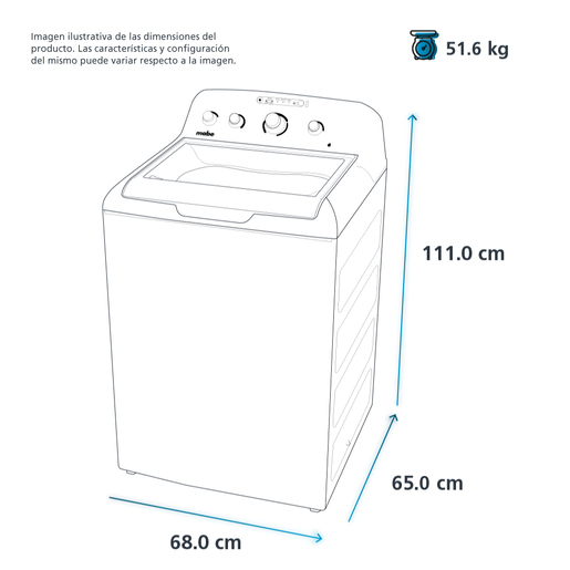 Lavadora Automática 21 Kg Blanca Mabe - LMA71214VBAB02