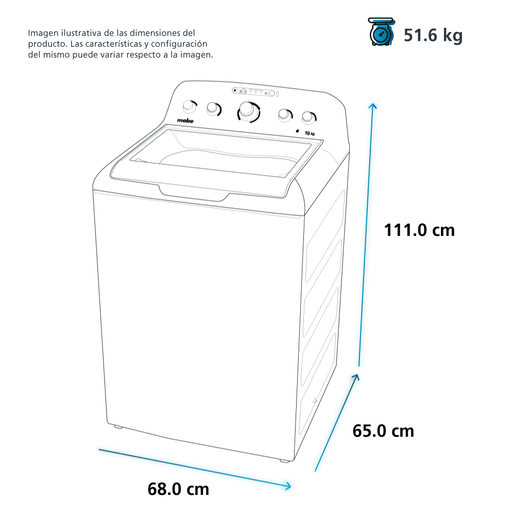 Lavadora Aqua Saver Green automática 22 Kg Blanca Mabe - LMH72201WBAB03