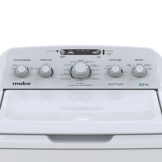 Lavadora Automática Aqua Saver Green 22 kg Blanca Mabe - LMA72215CBAB02