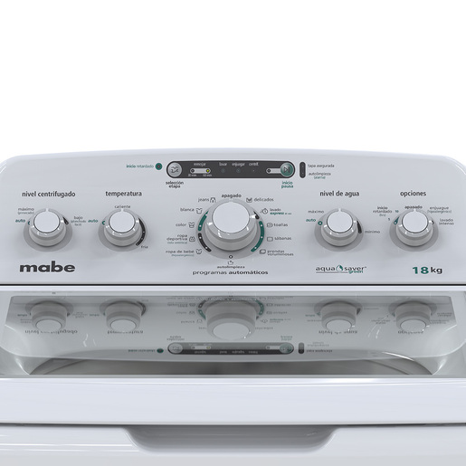 Lavadora Aqua Saver Green automática 18 Kg Blanca Mabe - LMA78115VBAB04