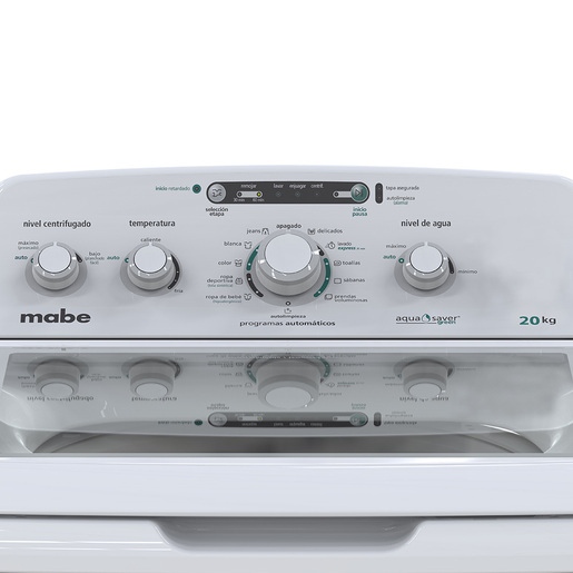 Lavadora Automática Aqua Saver Green 20 Kg Blanca Mabe - LMA70214VBAB02