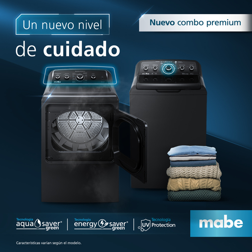 Secadora Eléctrica 220 V 7.2 cu. ft. (22 kg) Diamond Gray con Sanitizado Mabe - DME47N8MSDBP00