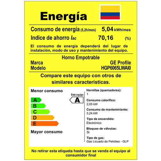 Horno de empotre a gas 60 cm Inoxidable GE Profile - HGP6065LWAI0