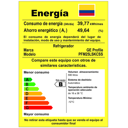 Refrigerador 3 puertas 665.42 L Inoxidable GE Profile - PFM25LSKJCSS