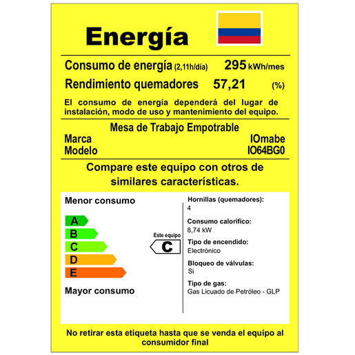 Parrilla 60 cm Empotrable Negra Io Mabe - IO64BG0A