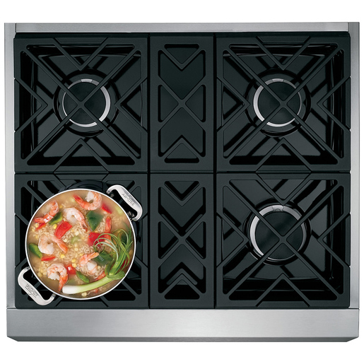 Estufa de Piso 76 cm Acero Inoxidable Monogram ZGP304L R5SS